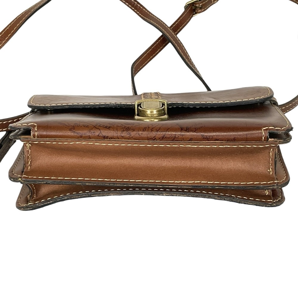 Patricia Nash Map Collection Crossbody Clutch Bag Leather Brass Travel Artisan - Picture 4 of 13
